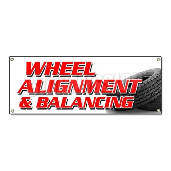 WHEEL ALIGNMENT & BALANCING BANNER SIGN acsi brakes tire batteries auto